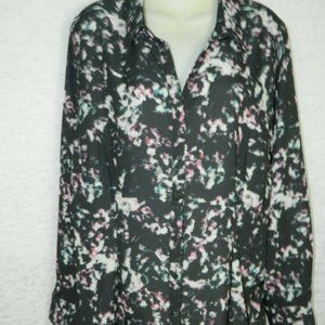 Rebel Wilson X Angels Blouse Floral Blue Pink Plus Size 1X-Large
